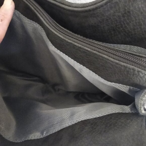 Gray purse with organization. Croc & gold accents. - Picture 9 of 10